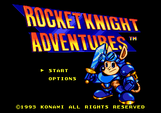 Rocket Knight Adventures Title Screen